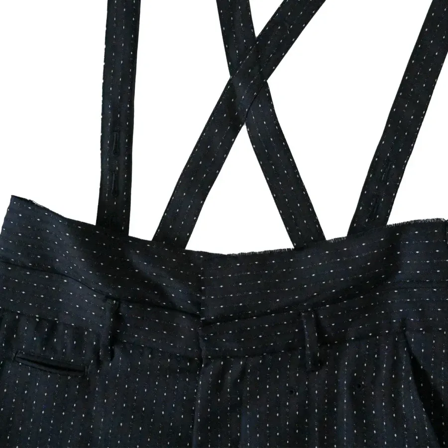NAVY DOT SUSPENDER TROUSERS