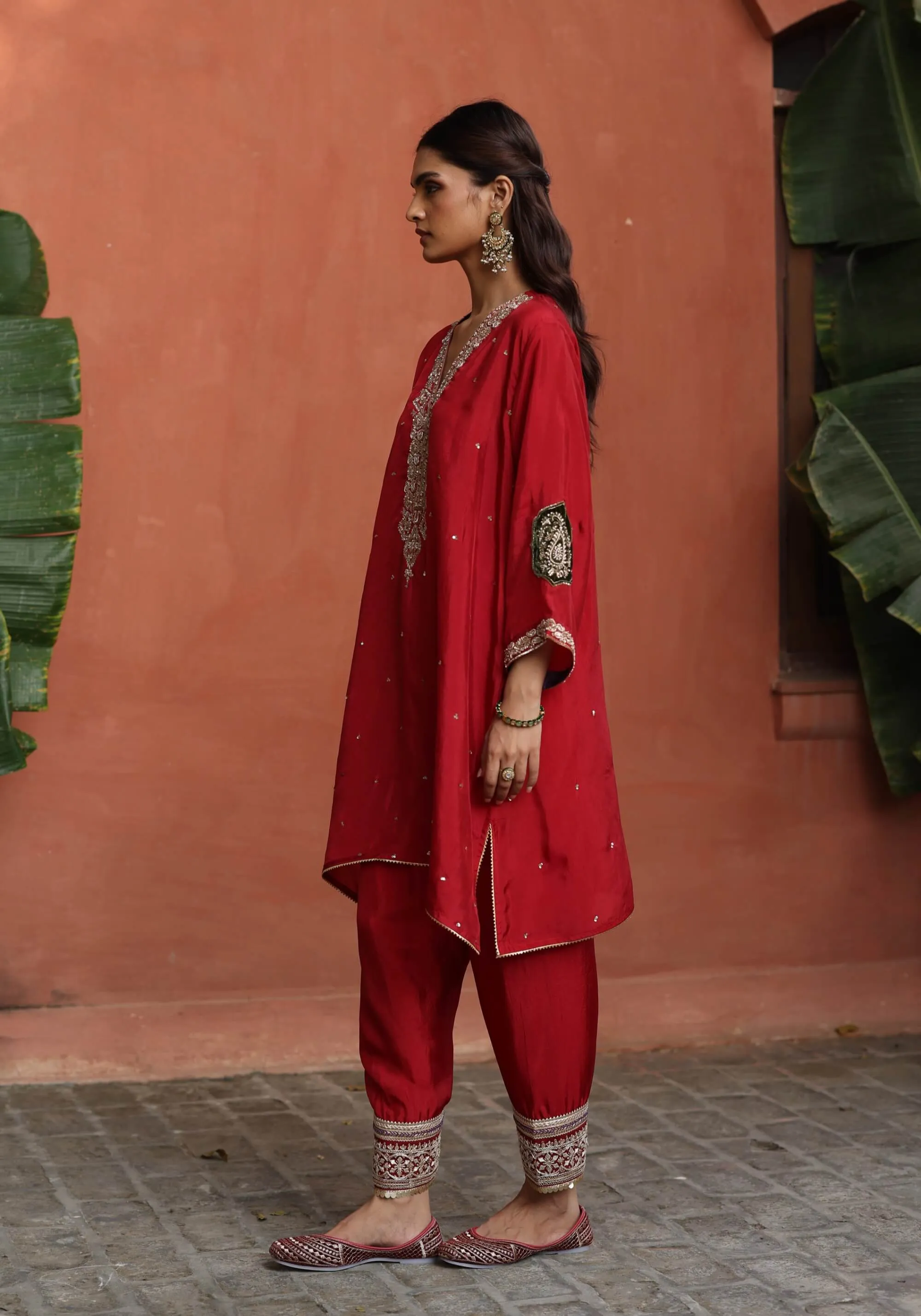 Nazira red kurta set