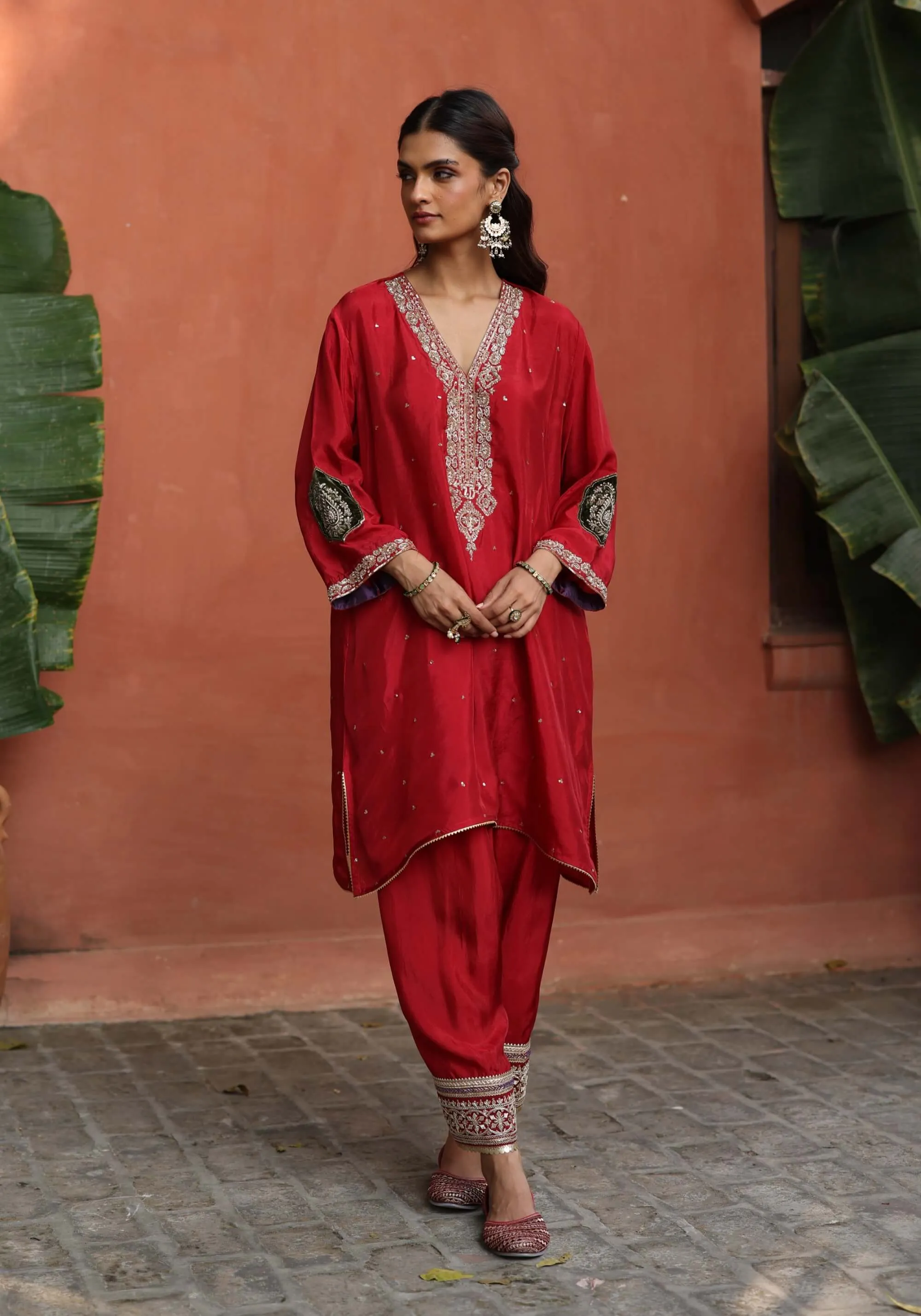 Nazira red kurta set