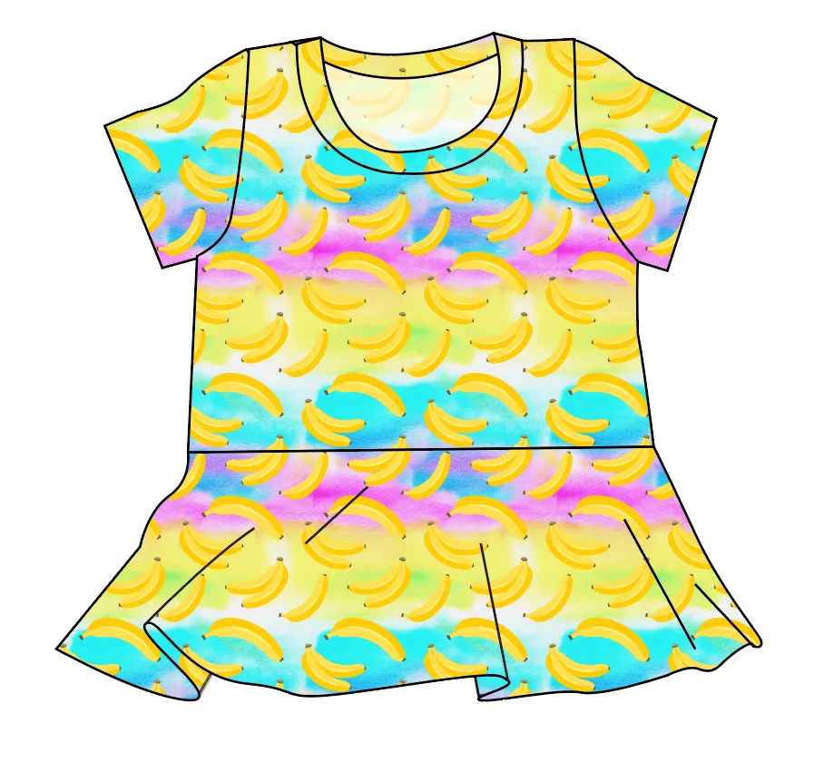 Neon Bananas Ladies' Peplum Top