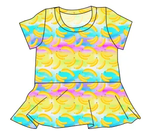 Neon Bananas Ladies' Peplum Top
