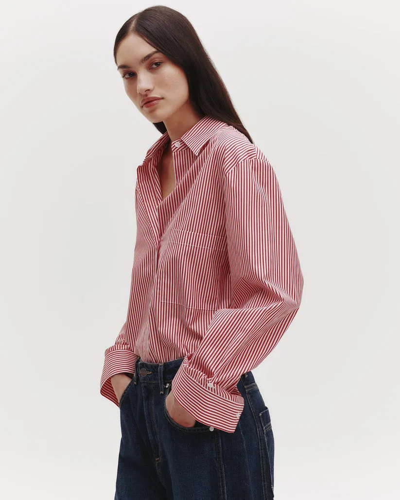 Next Morning Shirt in Red and White Stripe