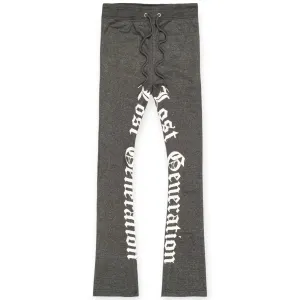 Nexus Clothing Men Lost Generation Stacked Sweatpants (Charcoal Grey White)