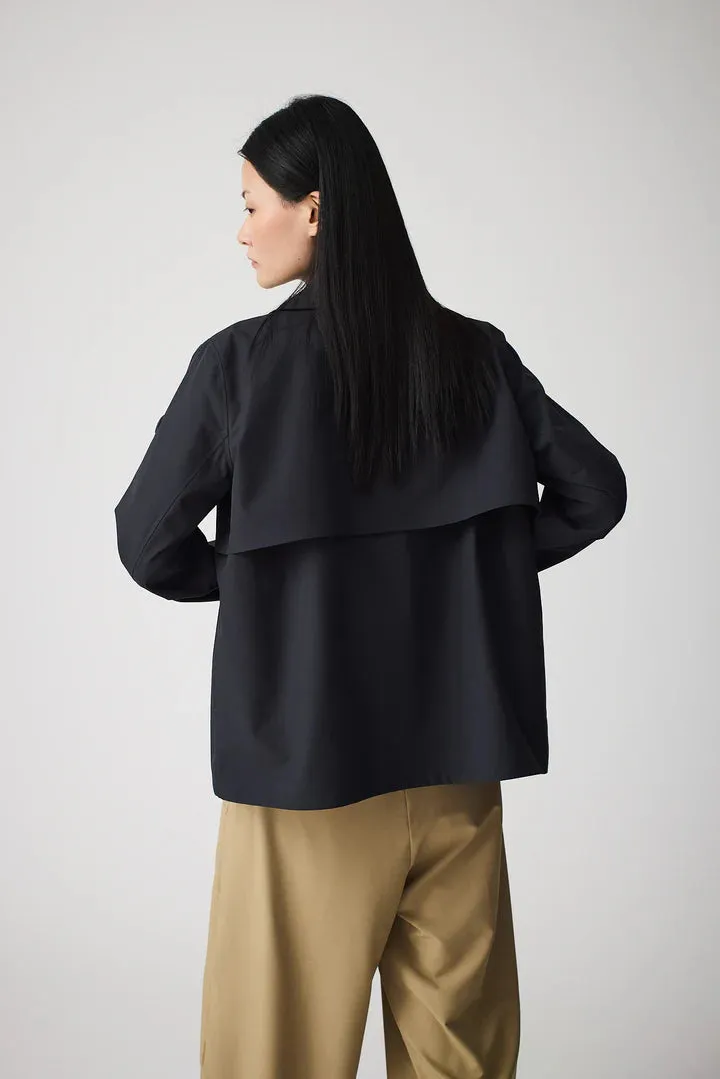 Niwl Short Trenchcoat - Dark Navy