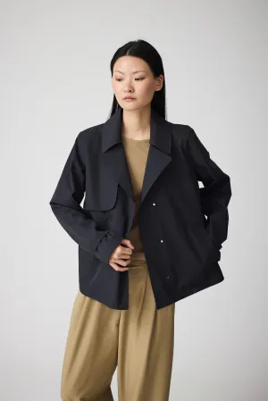 Niwl Short Trenchcoat - Dark Navy