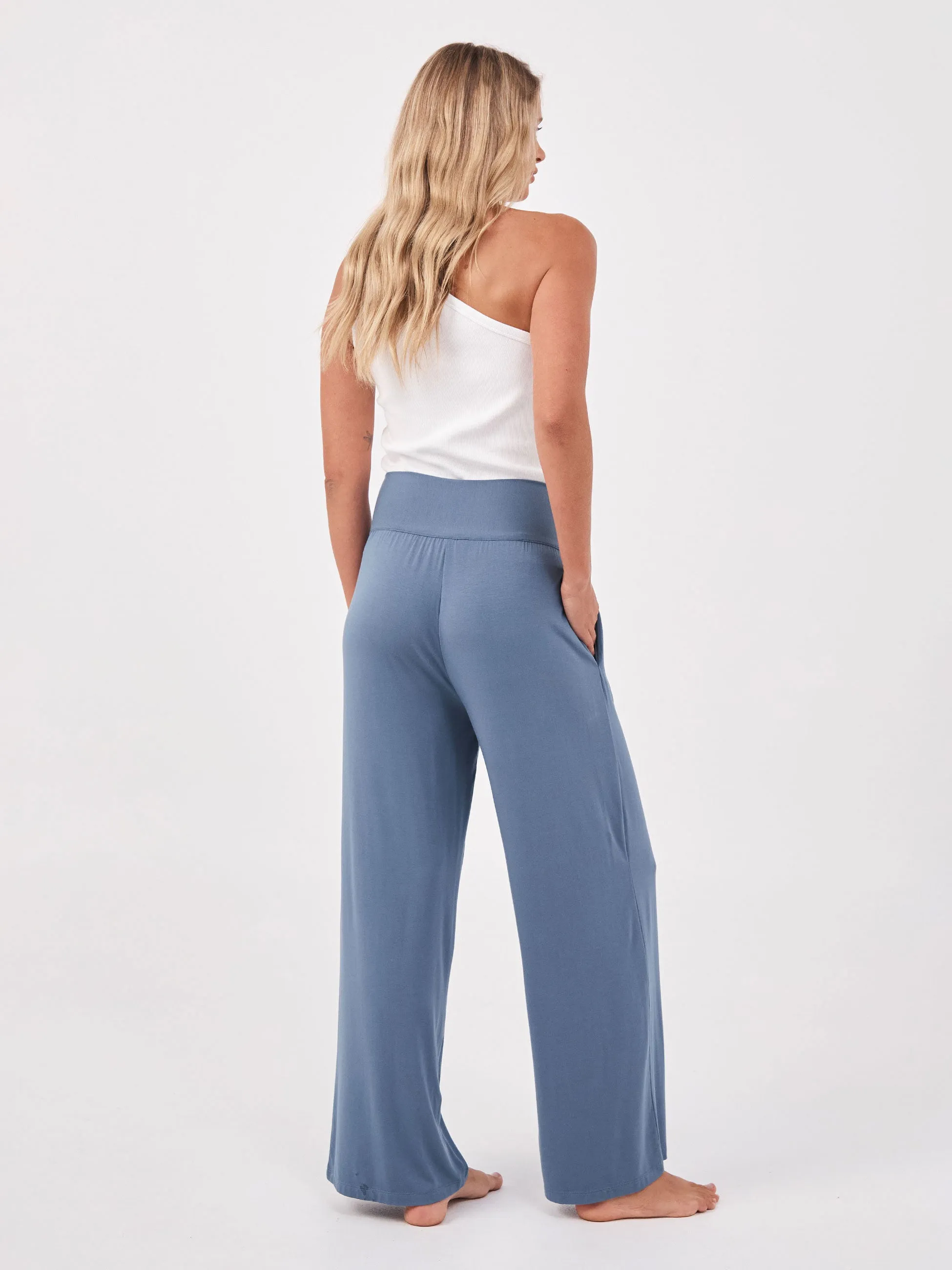 Nomad Modal Wide Leg Pant - China Blue
