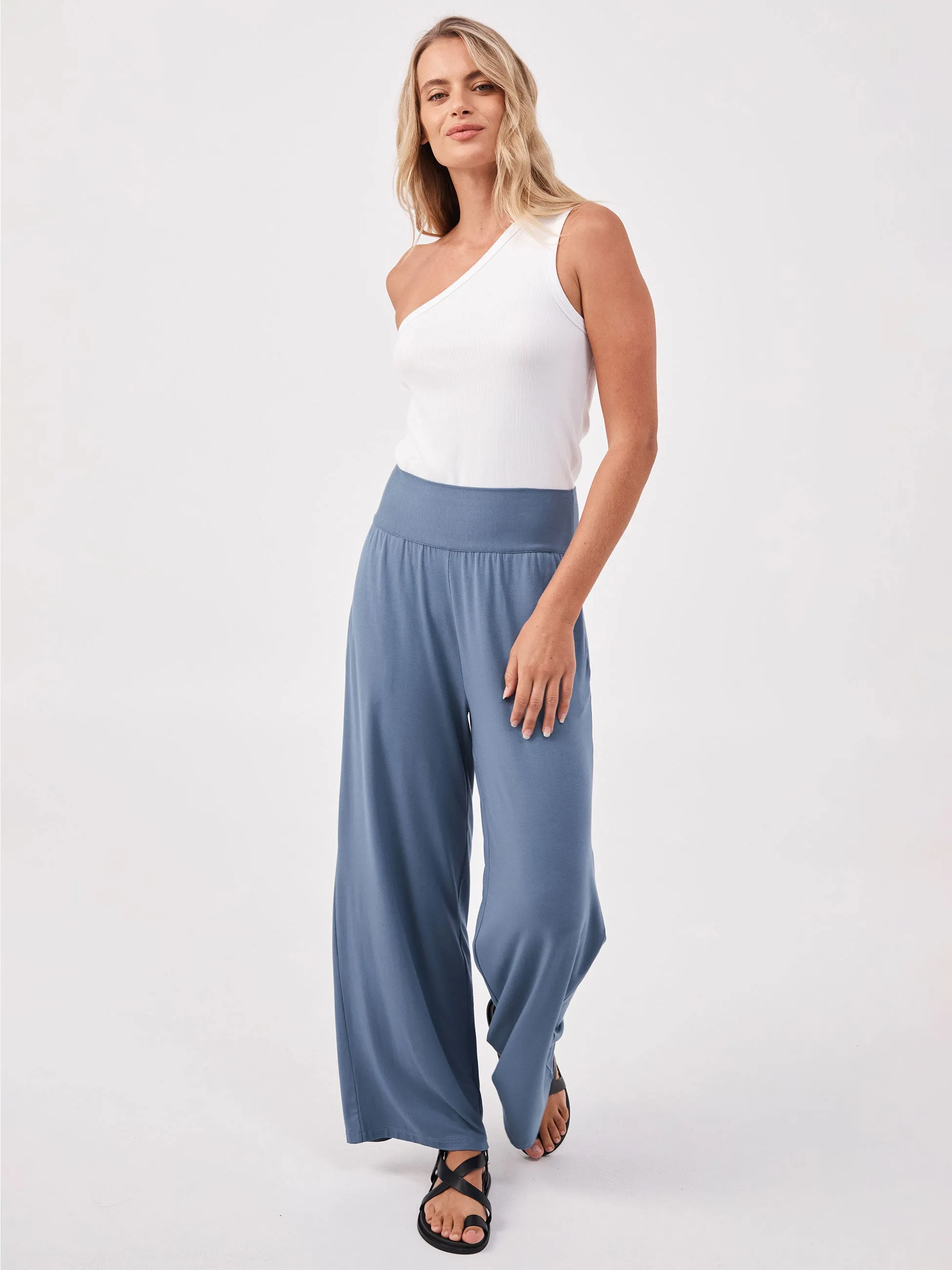 Nomad Modal Wide Leg Pant - China Blue