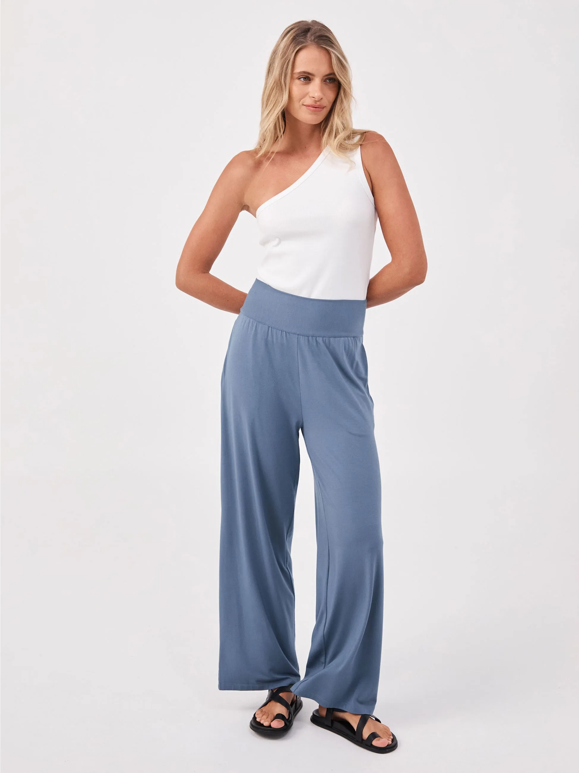 Nomad Modal Wide Leg Pant - China Blue