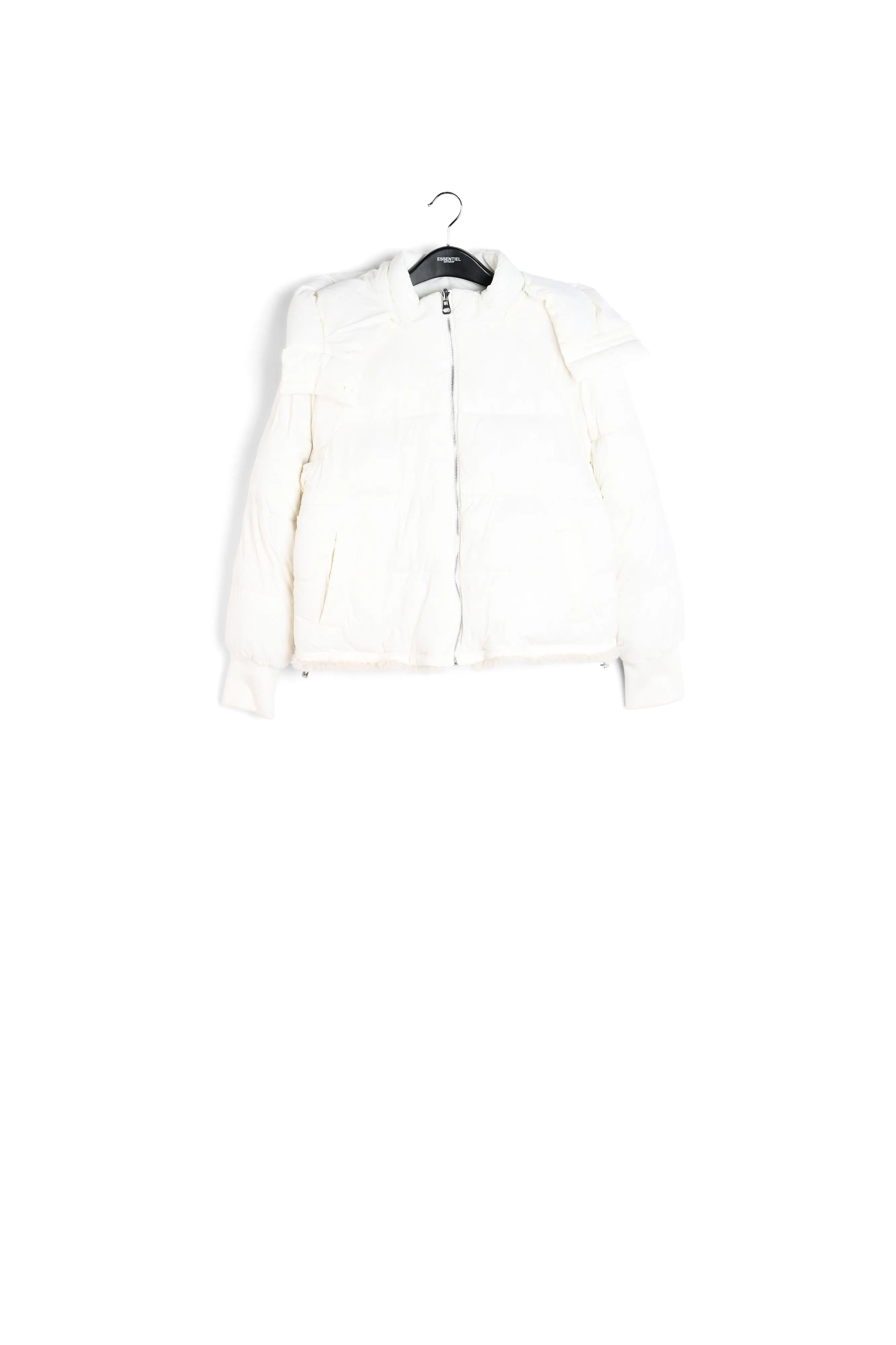 Off-white faux fur puffer jacket