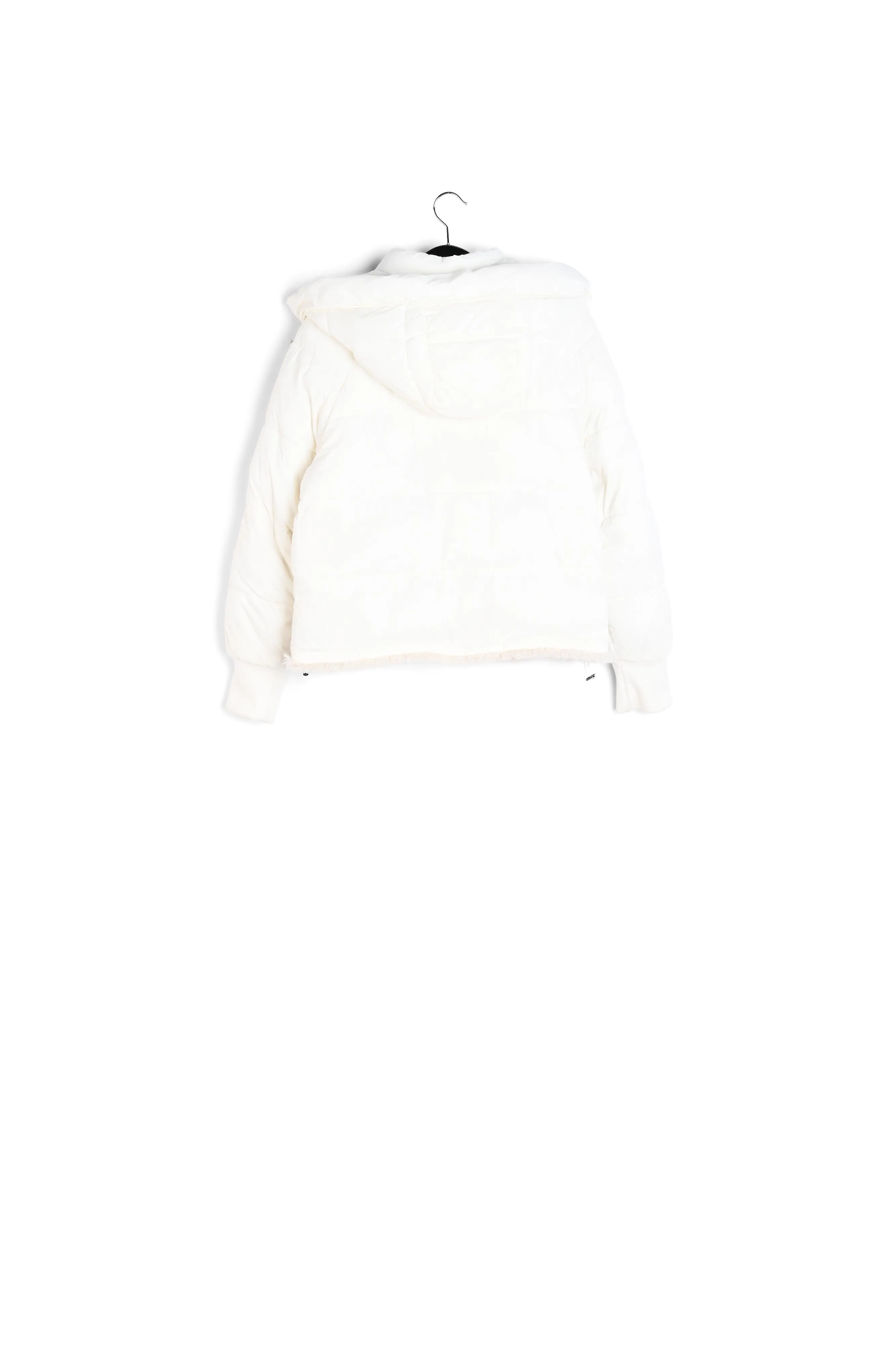 Off-white faux fur puffer jacket