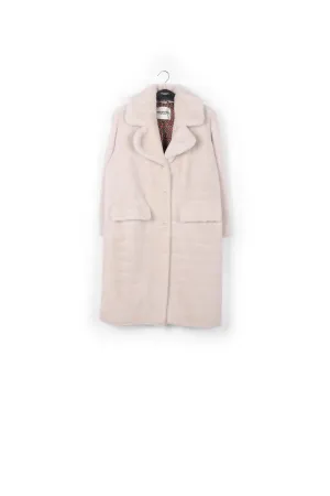 Off-white recycled faux fur coat