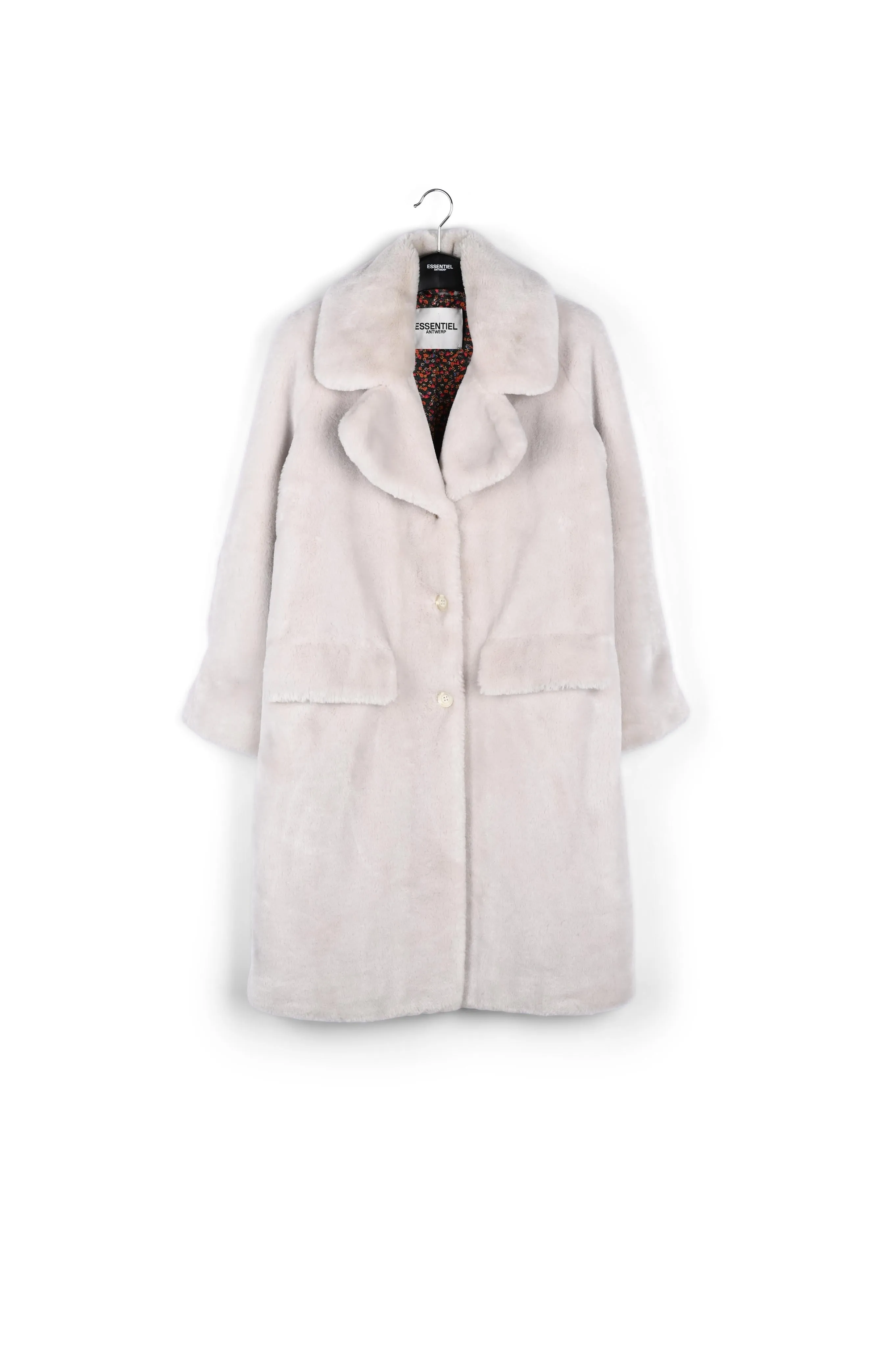Off-white recycled faux fur coat