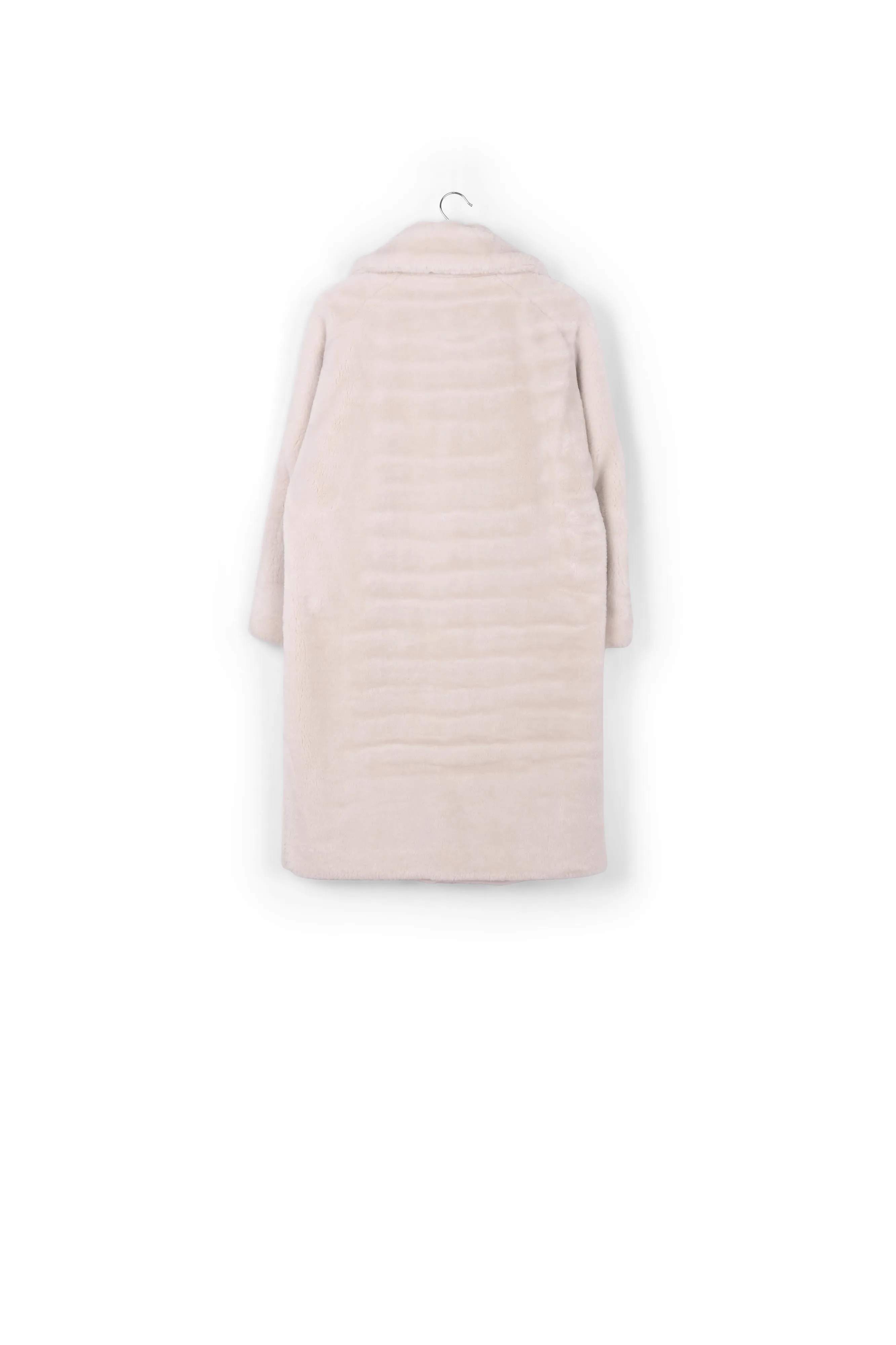 Off-white recycled faux fur coat
