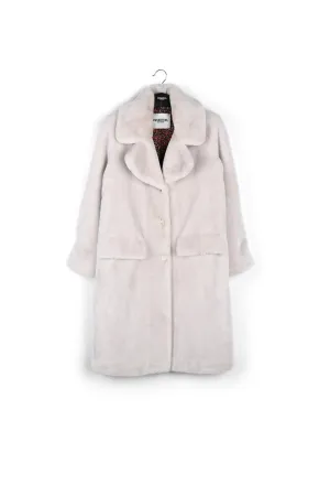 Off-white recycled faux fur coat