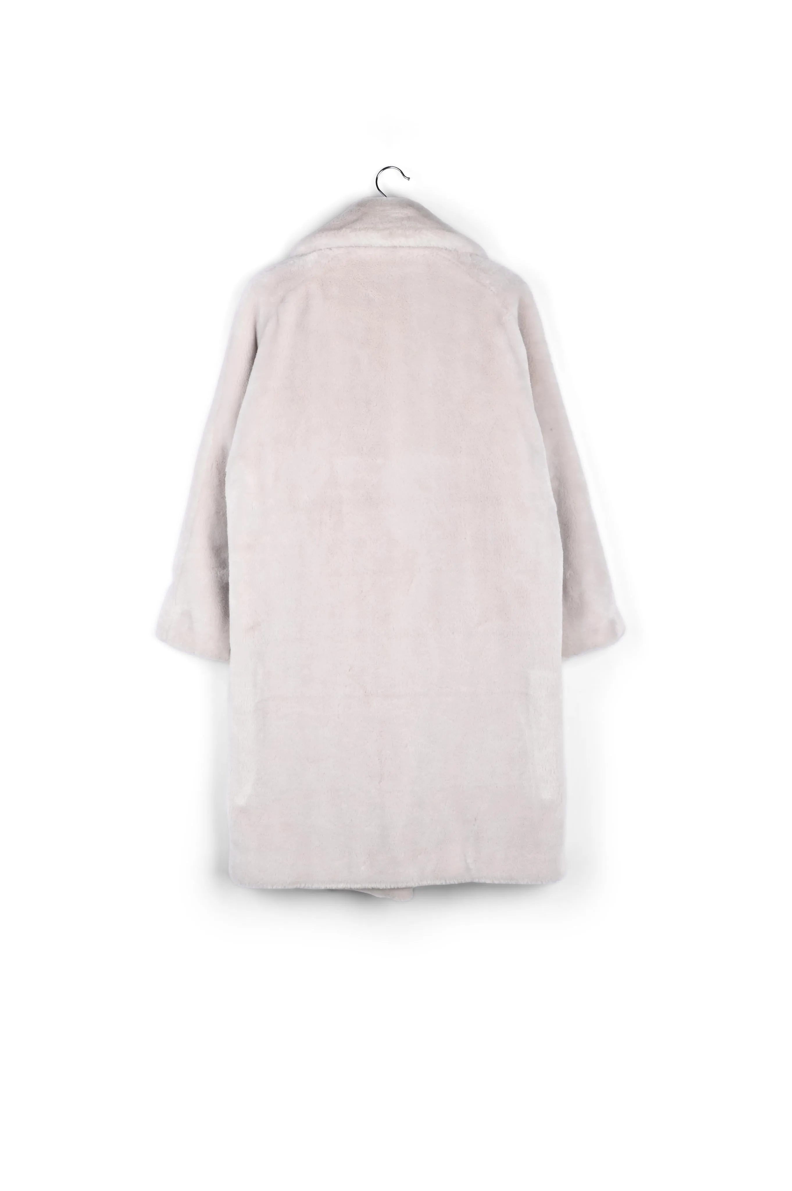 Off-white recycled faux fur coat