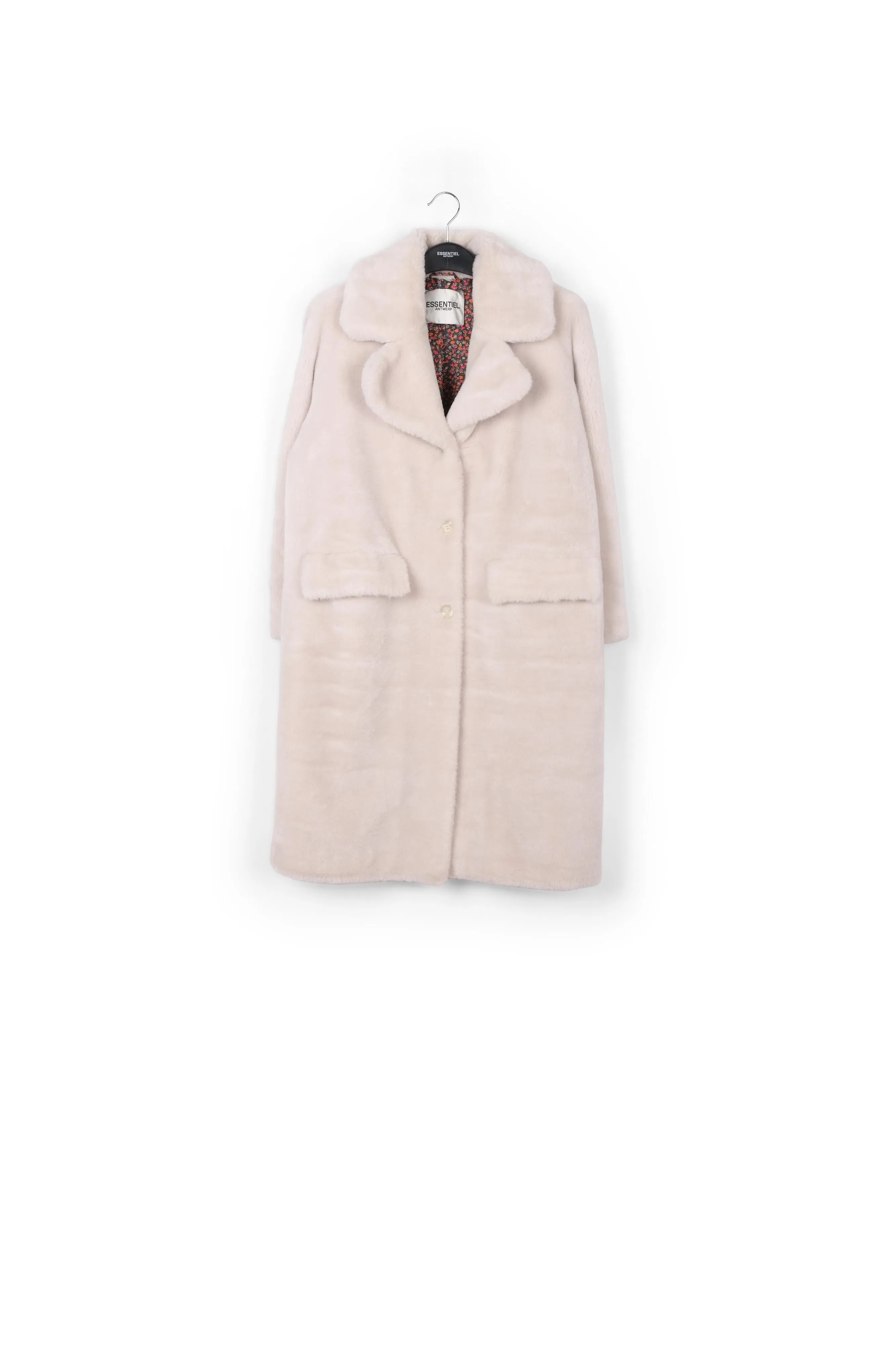 Off-white recycled faux fur coat