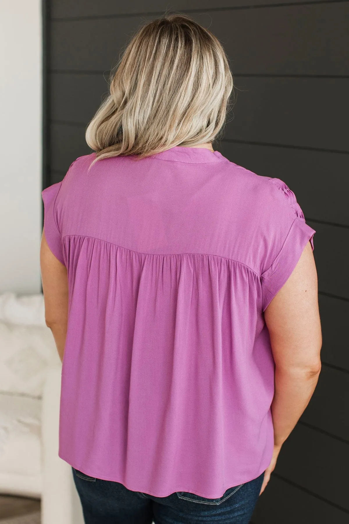 On My Radar Button Top- Dark Orchid