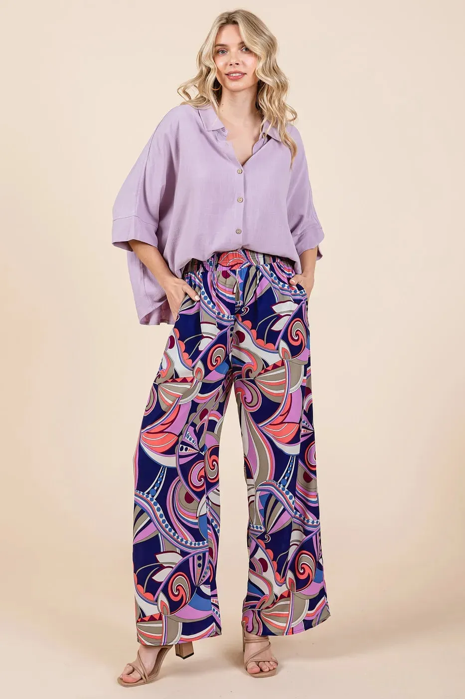 Out of This World Wide Leg Pants in Cobalt