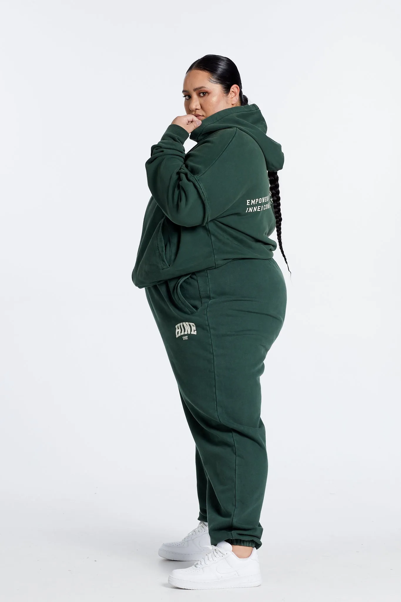 OVERSIZED WASHED TRACKPANTS PINE