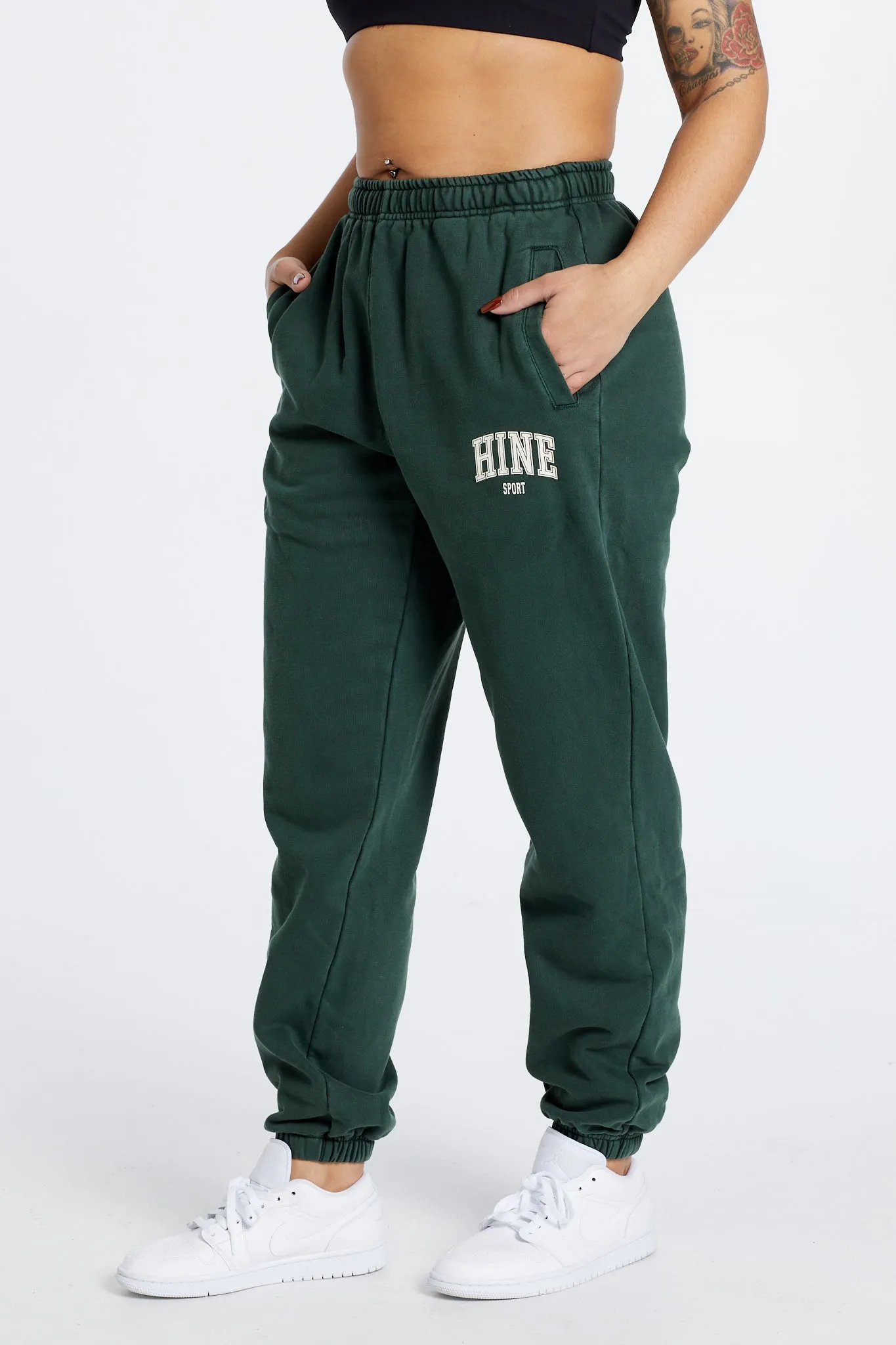 OVERSIZED WASHED TRACKPANTS PINE