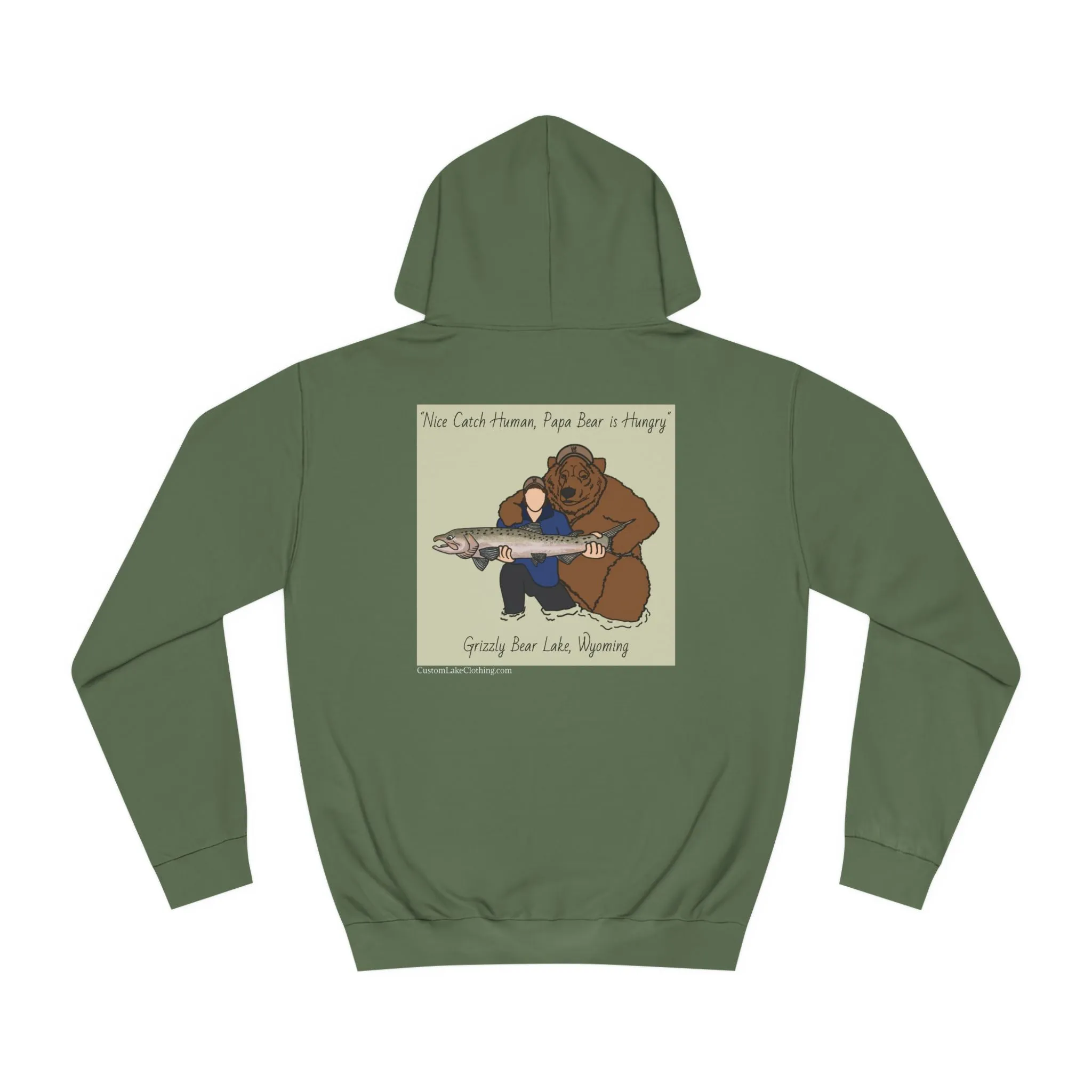 Papa Bear Grizzly Bear Lake Wyoming - Medium Weight Hoodie