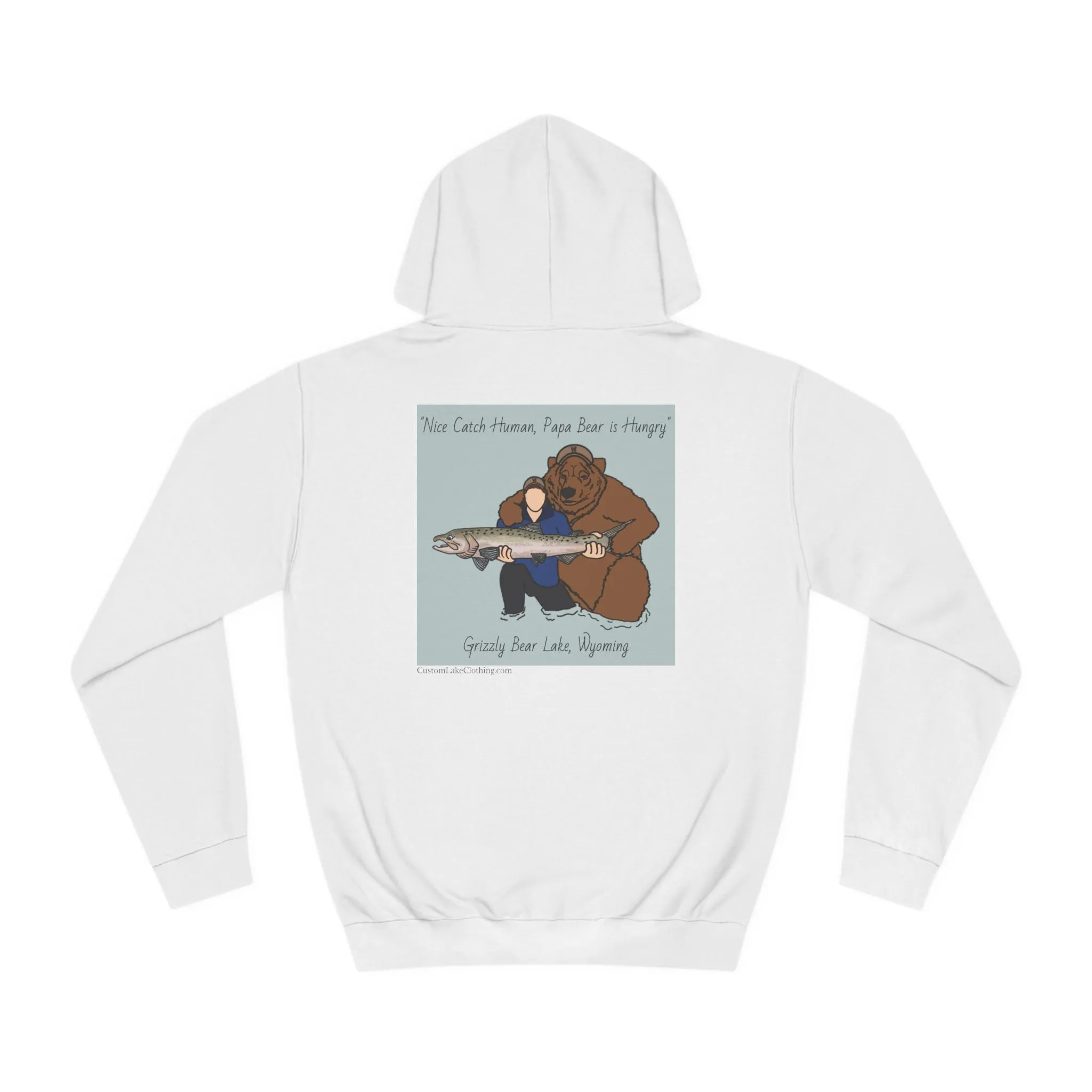 Papa Bear Grizzly Bear Lake Wyoming - Medium Weight Hoodie