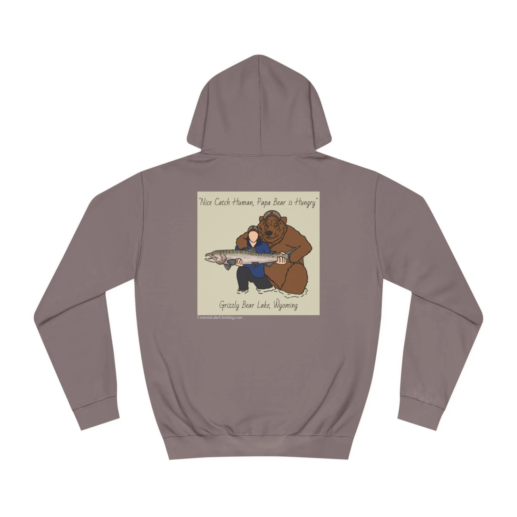 Papa Bear Grizzly Bear Lake Wyoming - Medium Weight Hoodie