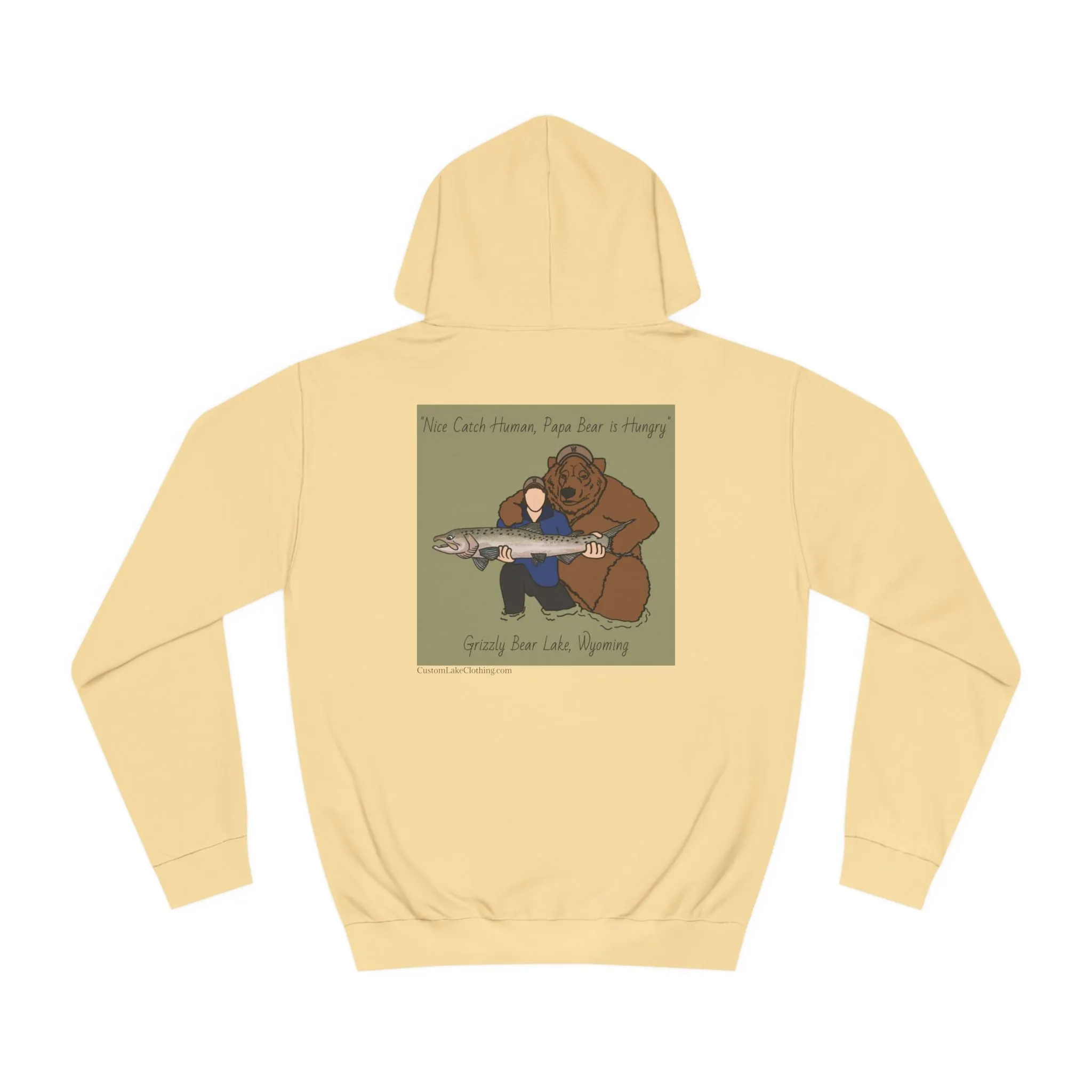 Papa Bear Grizzly Bear Lake Wyoming - Medium Weight Hoodie