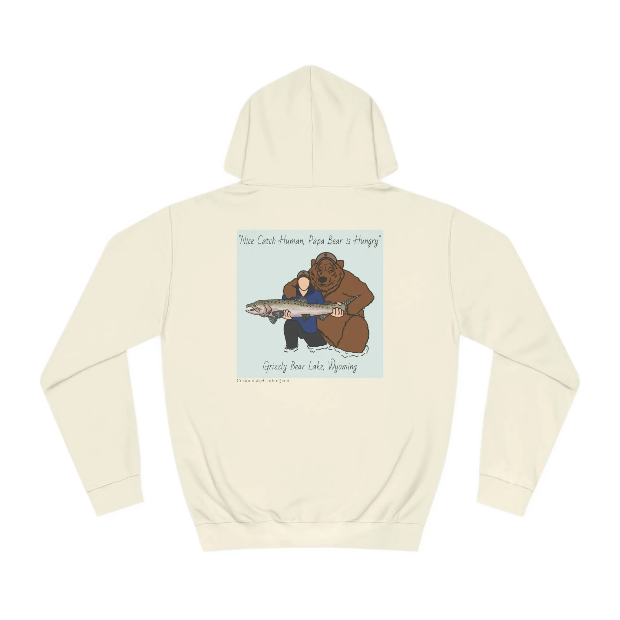 Papa Bear Grizzly Bear Lake Wyoming - Medium Weight Hoodie