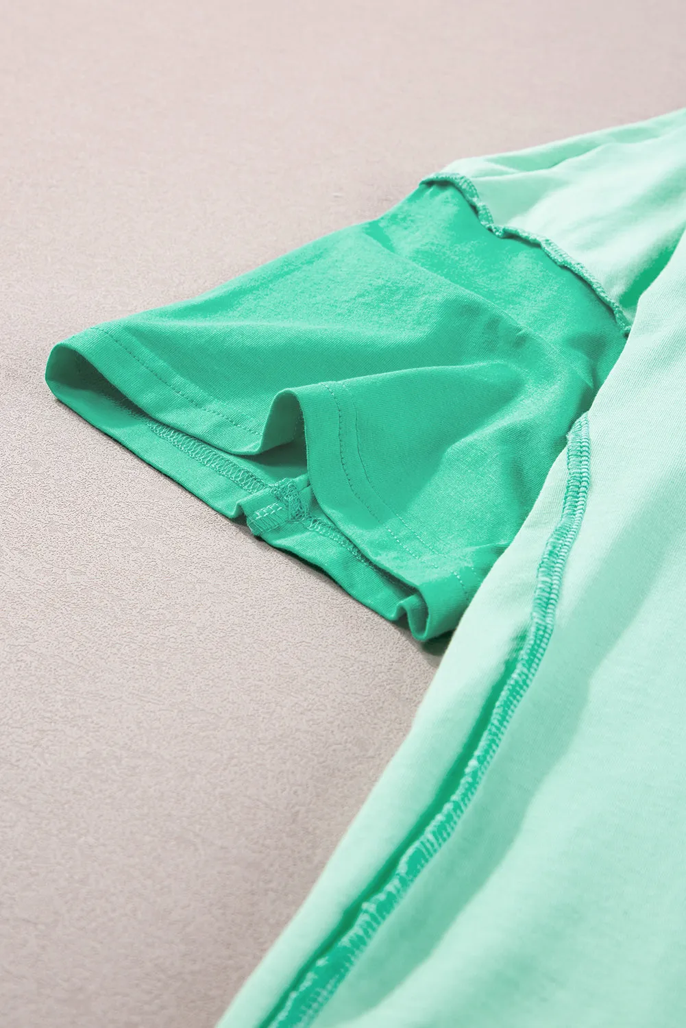 Patchwork Half Button T Shirt