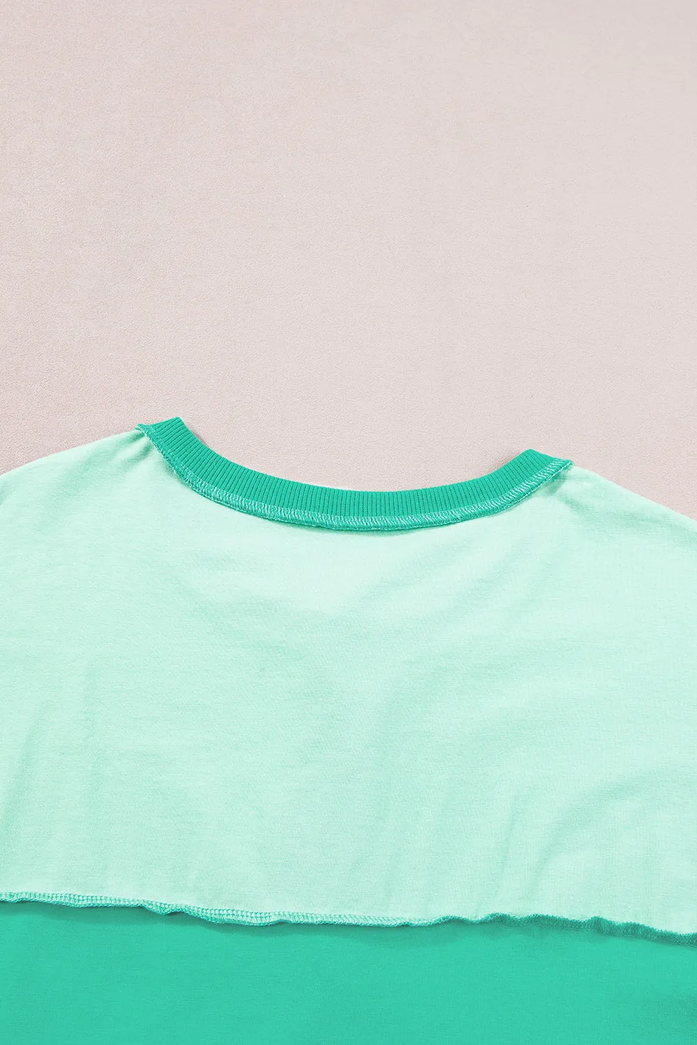 Patchwork Half Button T Shirt