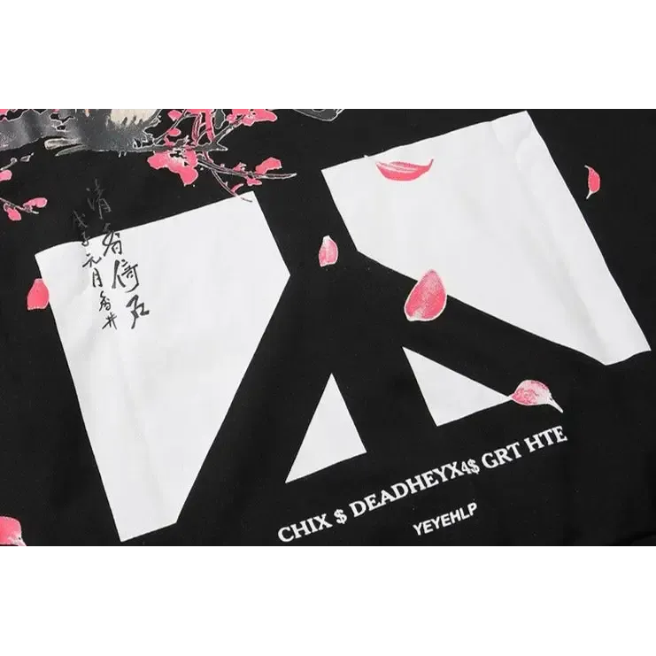Peace Y2K Hoodie with Kanji Pattern