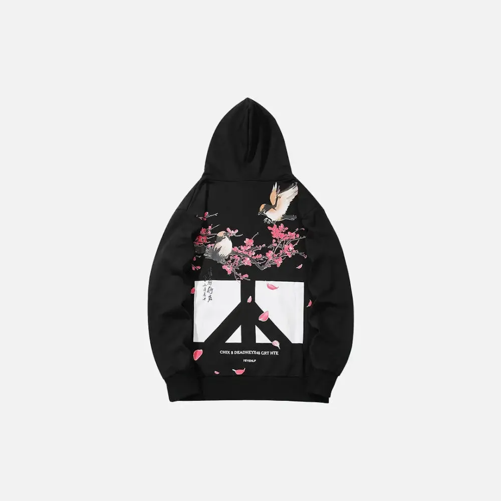 Peace Y2K Hoodie with Kanji Pattern