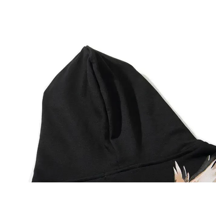 Peace Y2K Hoodie with Kanji Pattern