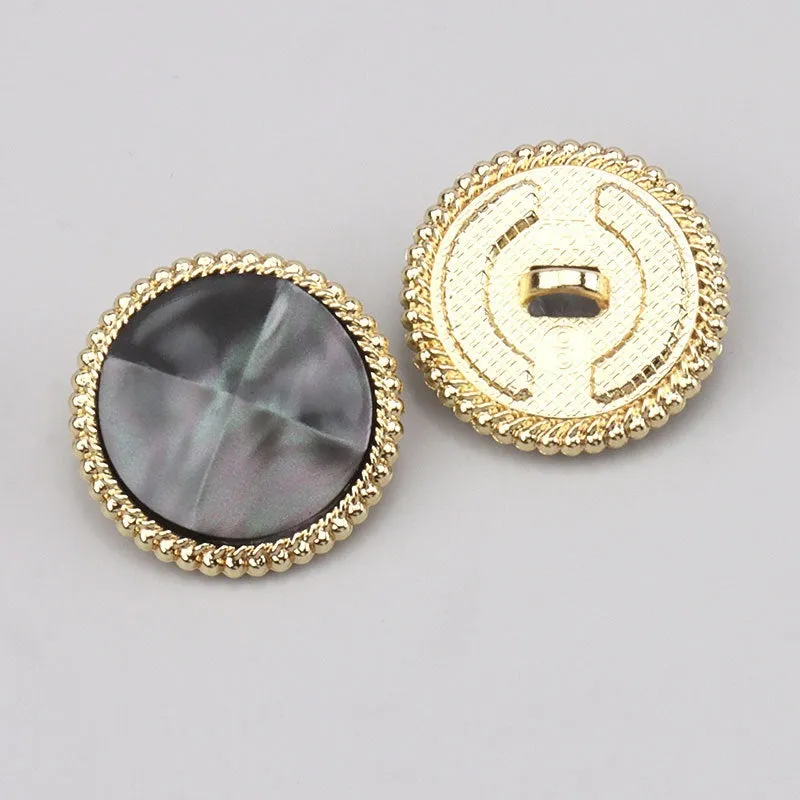 Pearl Luster Faceted Resin Metal Shank Buttons for Outerwear 15 Pack