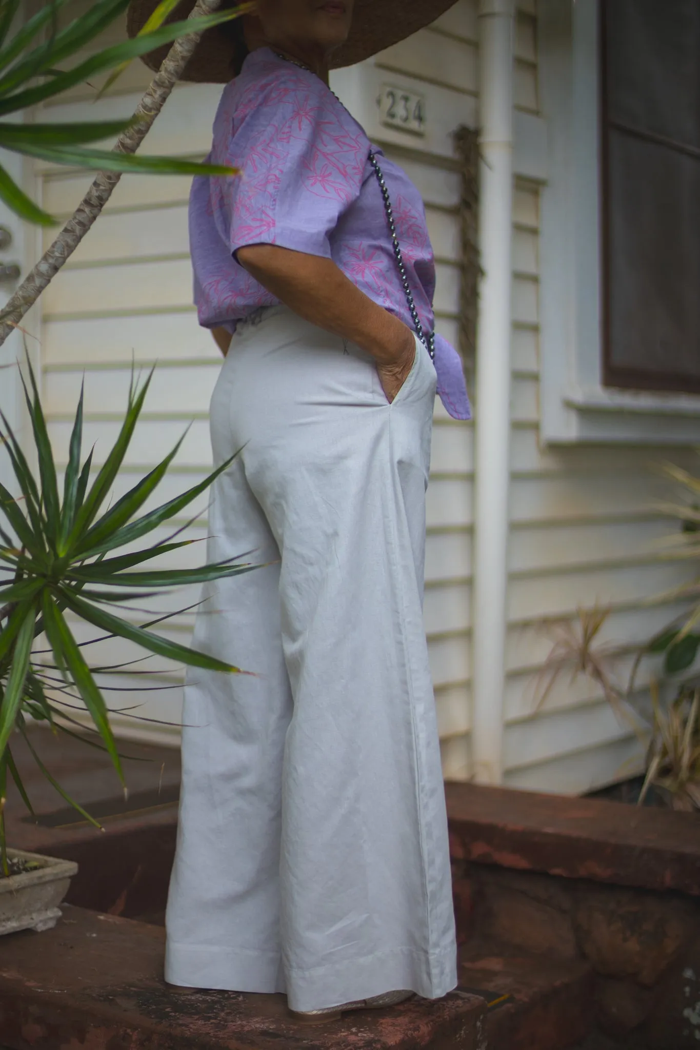 Pilialo | Wide-Leg Pant - light gray