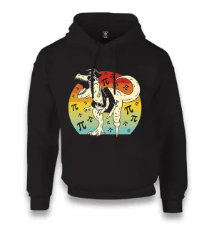 Pirate Dinosaur with Pi Number Unisex Black Hoodie