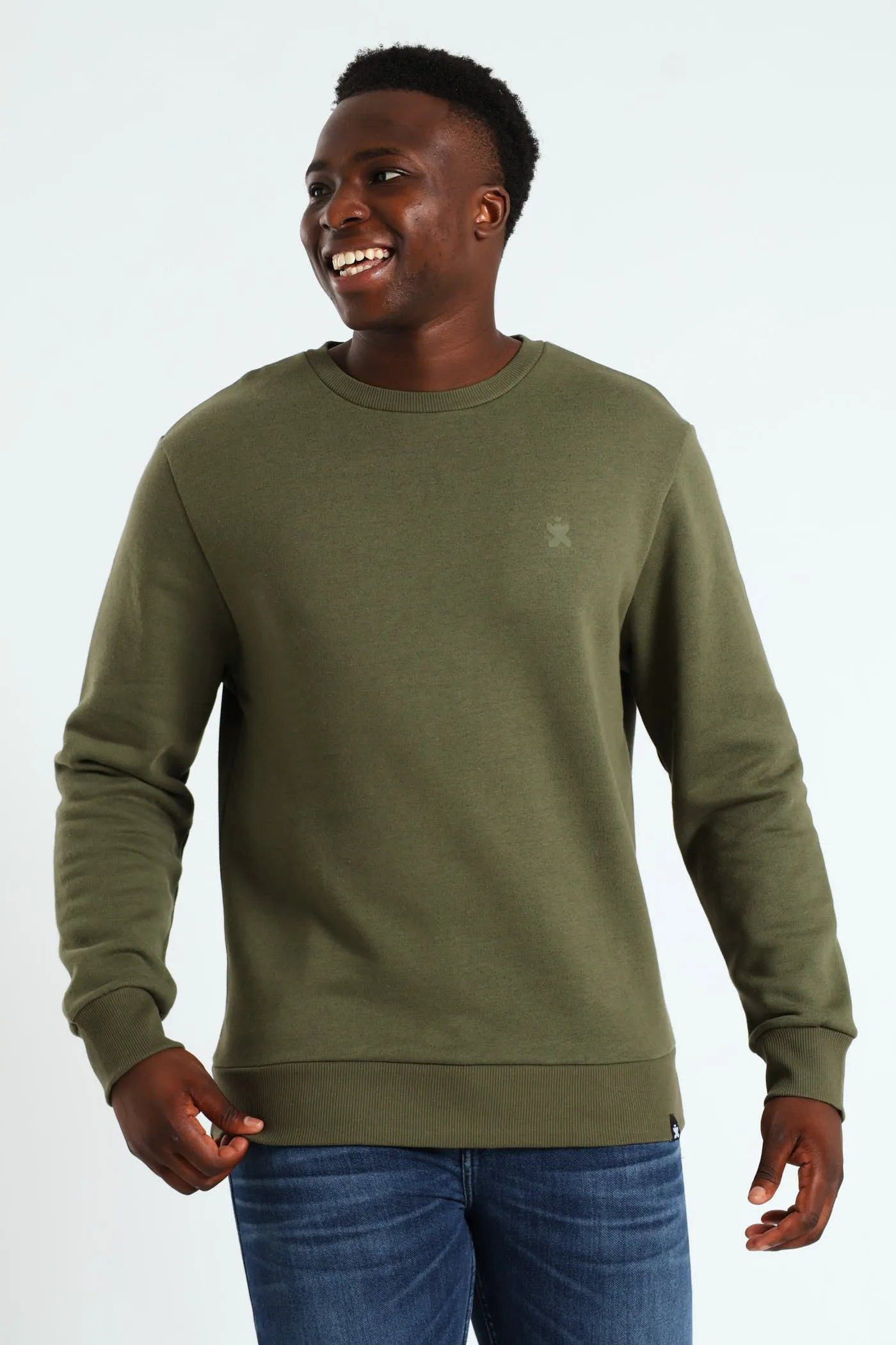 Plain Crew Fleece Top - Light Fatigue