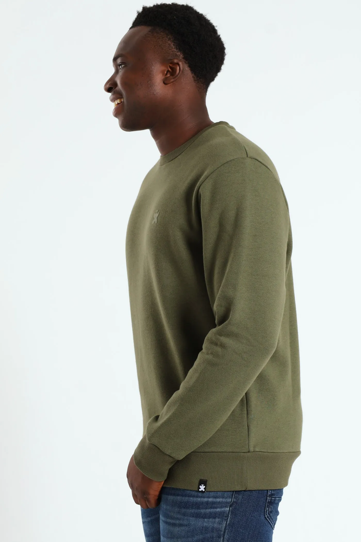 Plain Crew Fleece Top - Light Fatigue