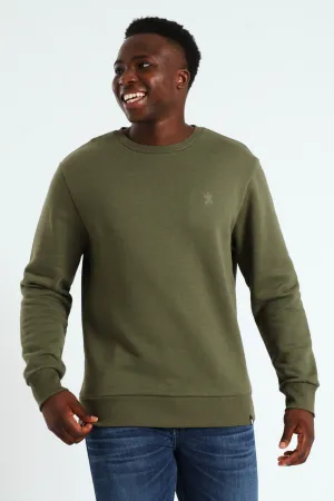 Plain Crew Fleece Top - Light Fatigue