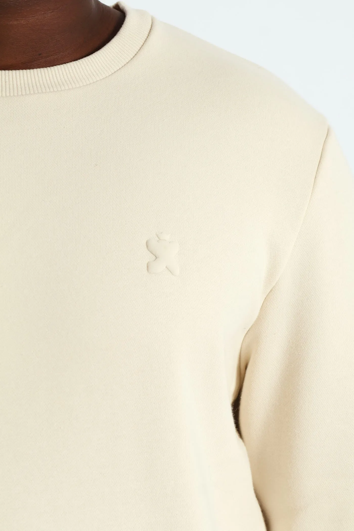Plain Crew Fleece Top - Light Stone