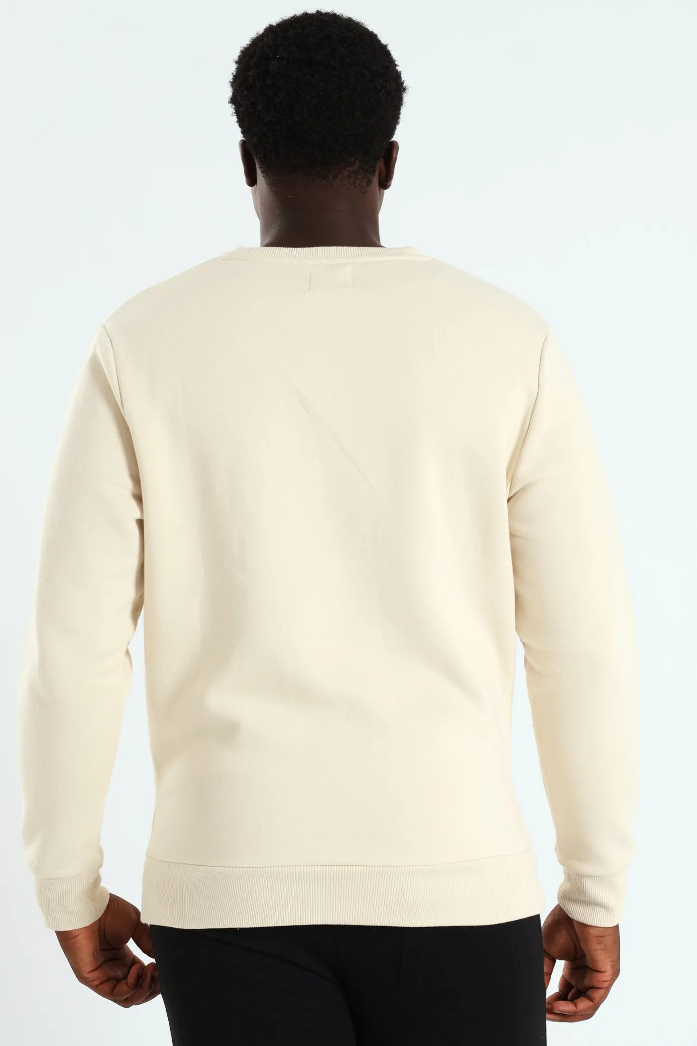 Plain Crew Fleece Top - Light Stone