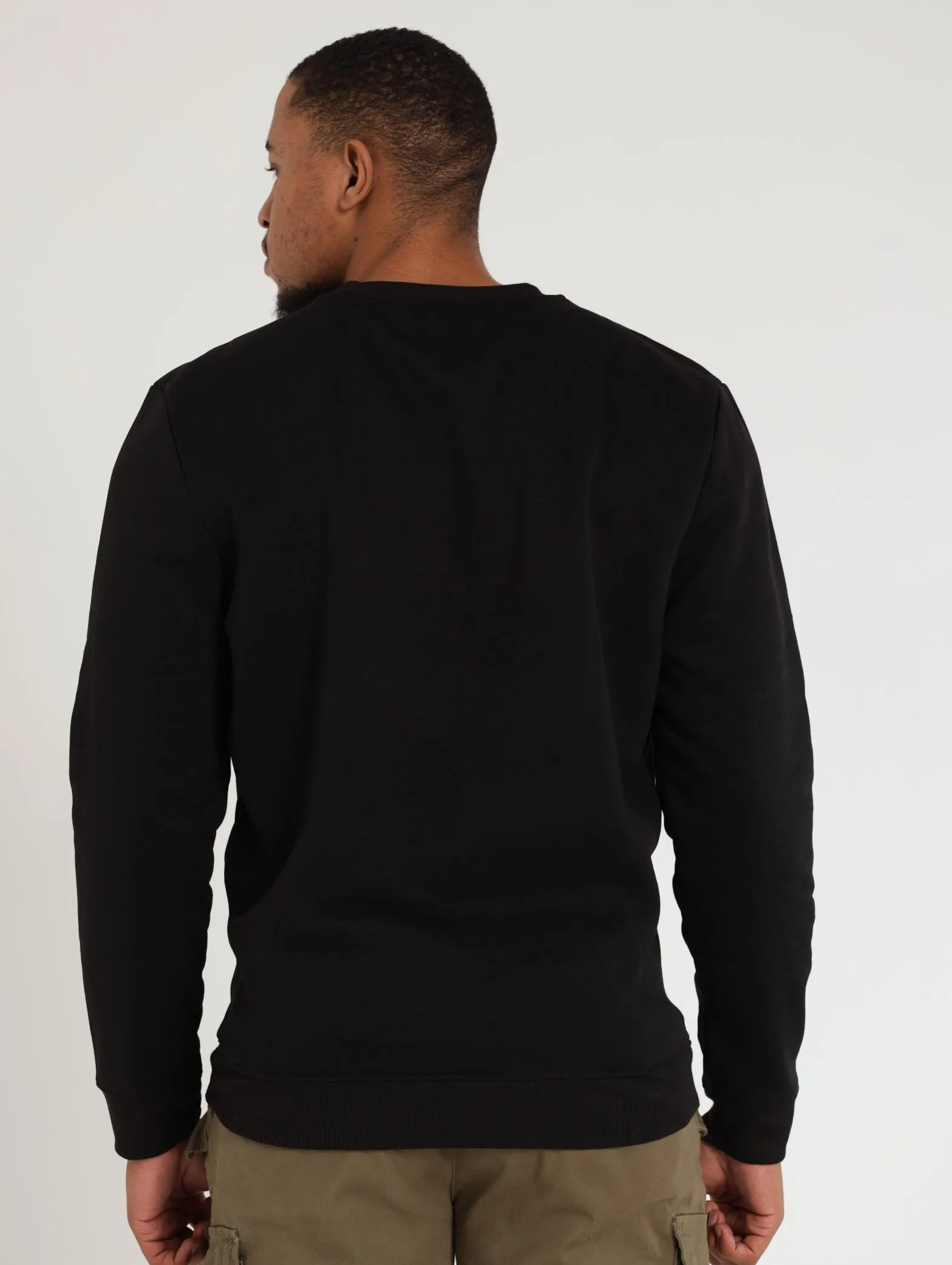 Plain Crew Sweatshirt - Black