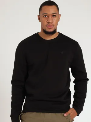 Plain Crew Sweatshirt - Black