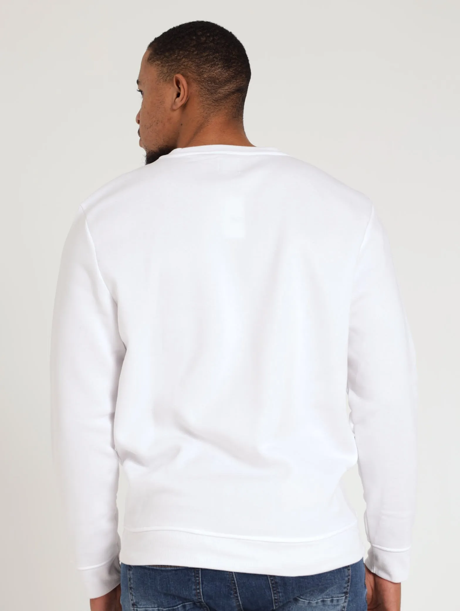 Plain Crew Sweatshirt - White