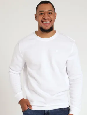 Plain Crew Sweatshirt - White