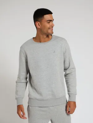 Plain Fleece Sweat Top - Grey Melange