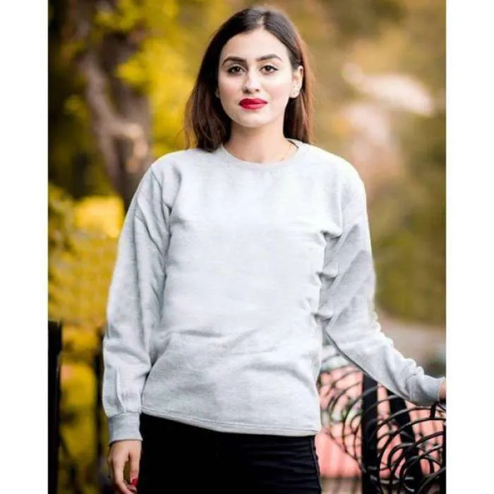 Plain Grey Sweatshirt for womens