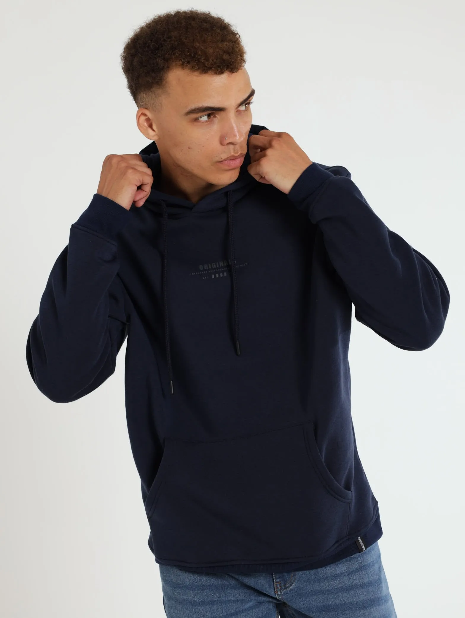 Plain Hoody - Navy