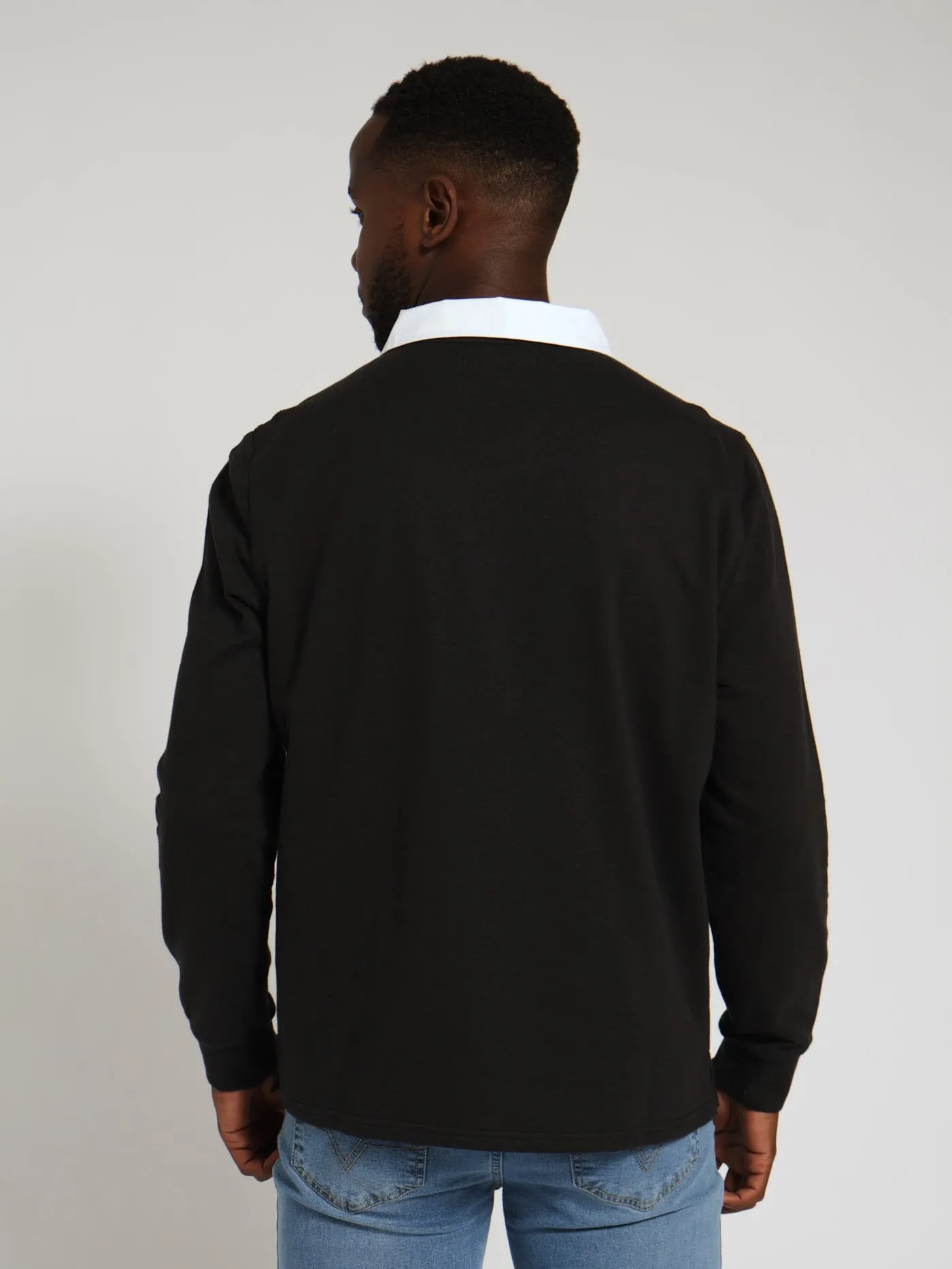 Plain Rugby Top - Black